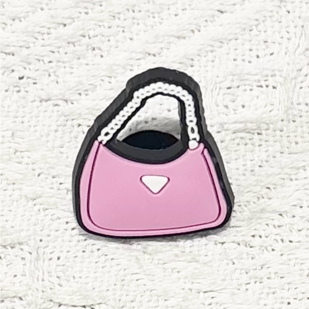 5/$15 🩷 MUST BUNDLE CROCS Pink and Black Handbag Charm - Picture 2 of 5